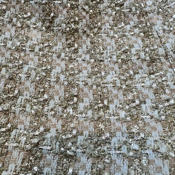 Express Shorts Women's 2 Tweed High Waist Metallic Gold Cream Disco Shimmer - Picture 4 of 10